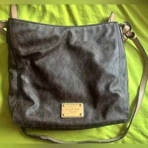 Michael Kors Brown Textured Bag with Gold Accents